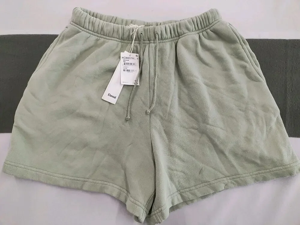 Men's M Elwood Sage Organic Cotton Shorts w/Pockets & Drawstring Nordstrom
